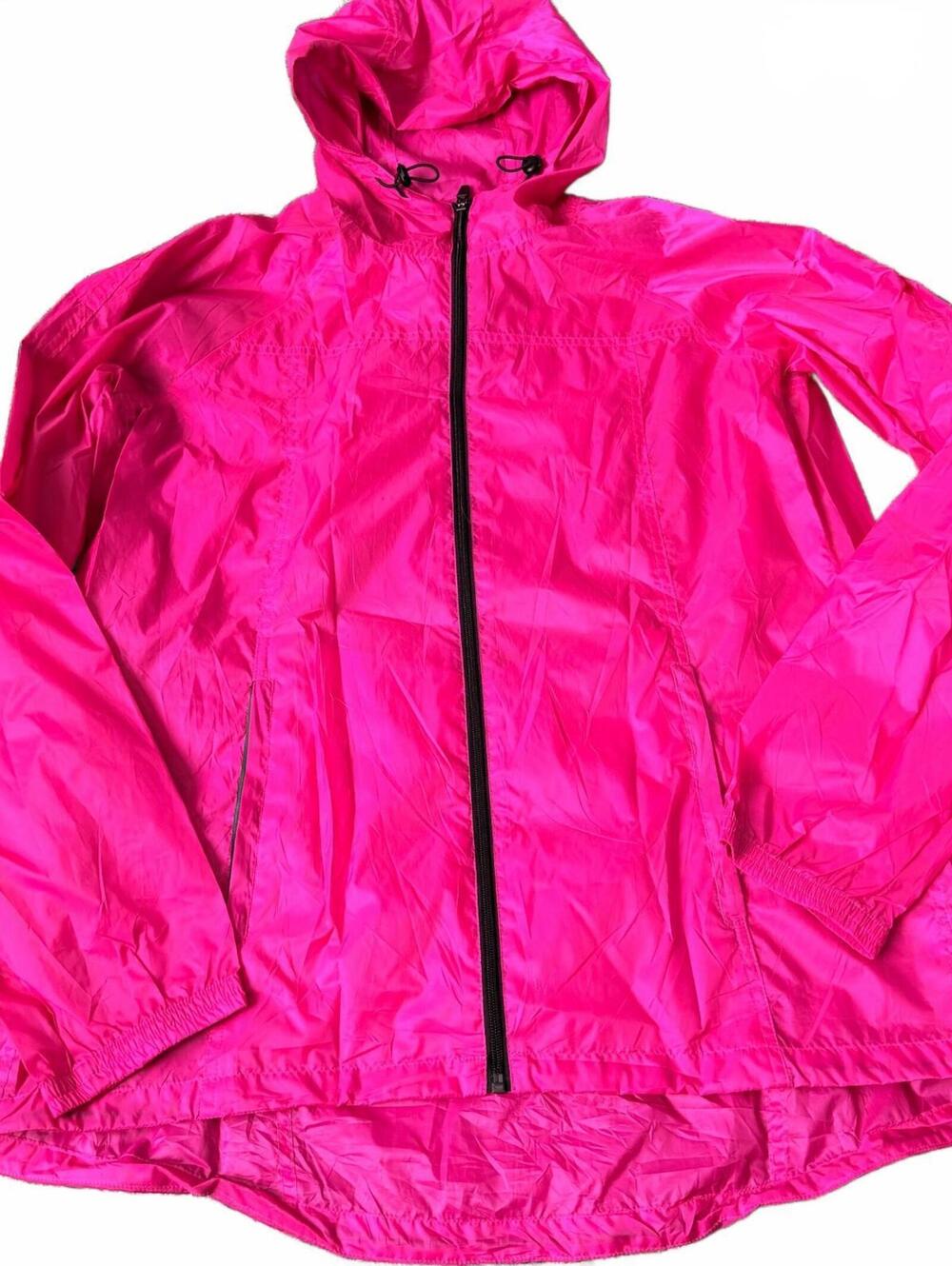 Xersion Neon Pink Hooded Windbreaker Jacket XL NWT
